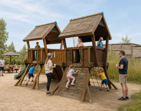 Kinderen spelen in huiten speeltuin bij Blanckendaell Park  kopie